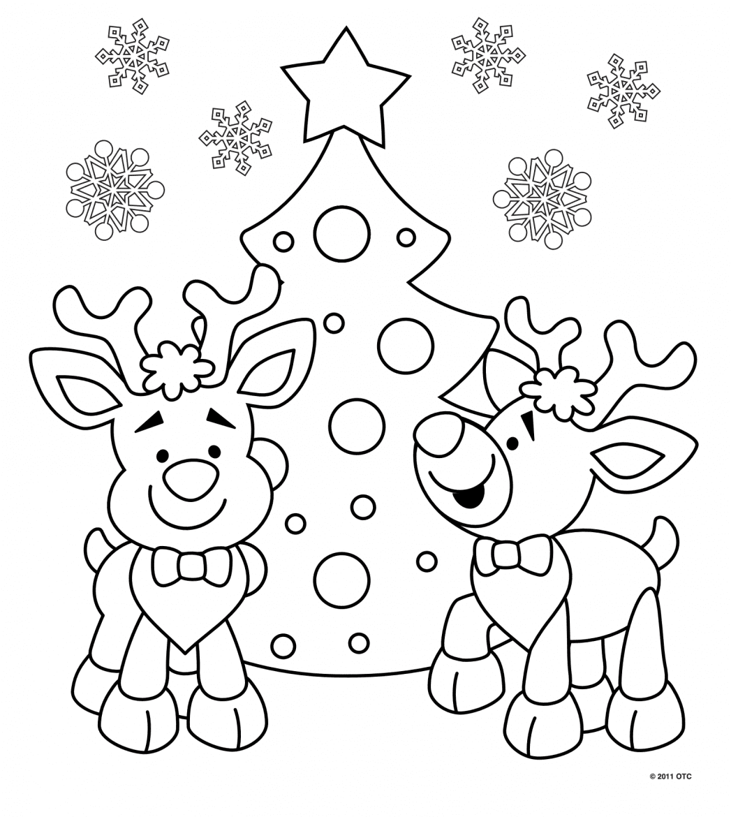 coloriage sapin de noel rennes