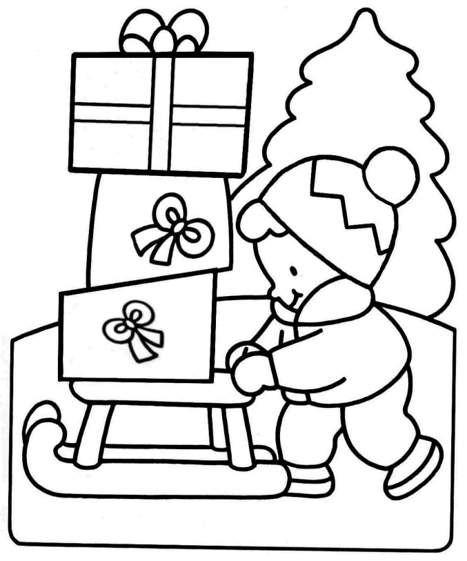 coloriage cadeaux noel