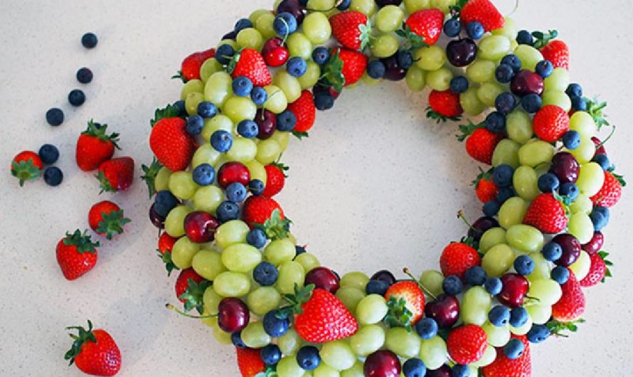 Couronne de fruits comestibles pour Noël DIY